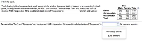 Solved Fill In The Blank Sex The Following Table Shows