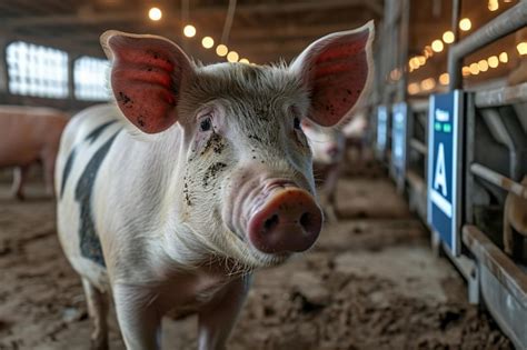 Premium Photo | A hightech pig farm managed by artificial intelligence ... 