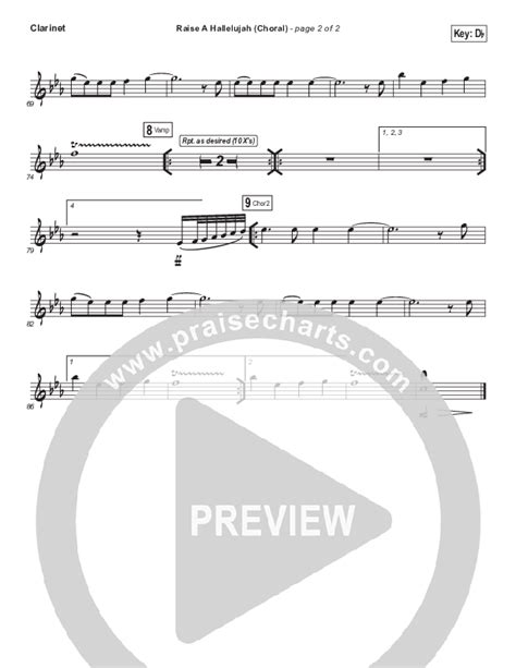 Raise A Hallelujah Choral Anthem Satb Clarinet Sheet Music Pdf Bethel Music Arr Luke