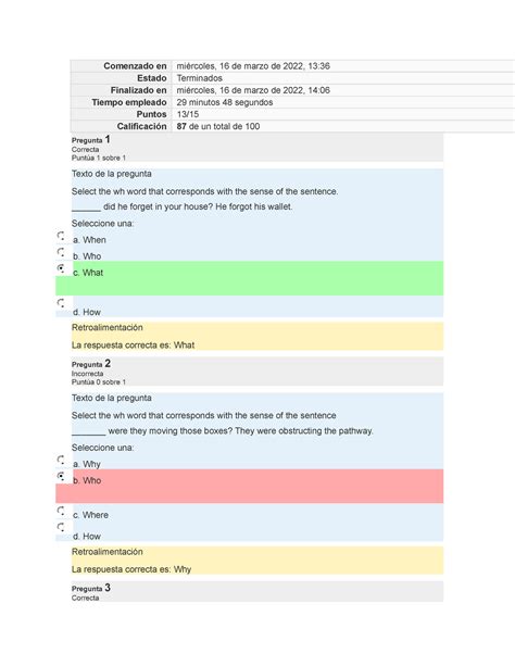 Uveg Examen Idioma Extranjero Ii V Assignment Questionnaire U