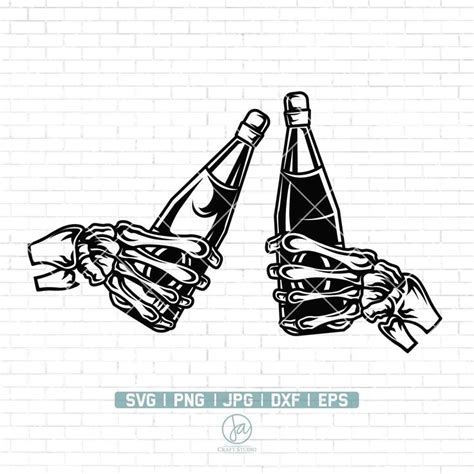 Skeleton Cheers SVG Toast SVG Skeleton Hand Holding A Beer Mug Salud