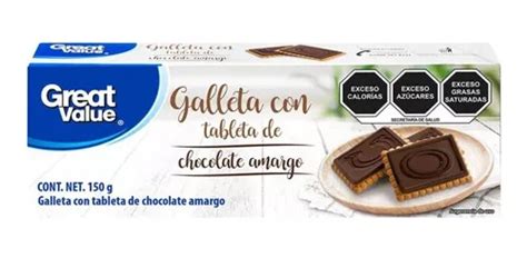 Galleta Great Value Con Tableta De Chocolate Amargo 150 G MercadoLibre