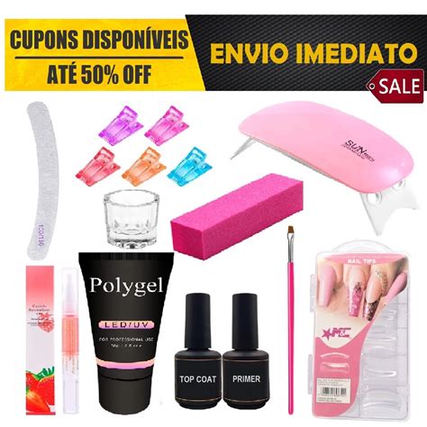 Kit Polygel Completo Cabine Sun Mini Molde F1 Poli Gel Envio