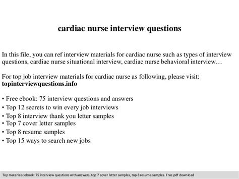 Cardiac nurse interview questions