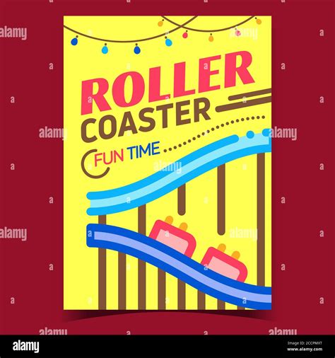 Roller Coaster Creative Advertising Banner Vector Stock Vector Image And Art Alamy