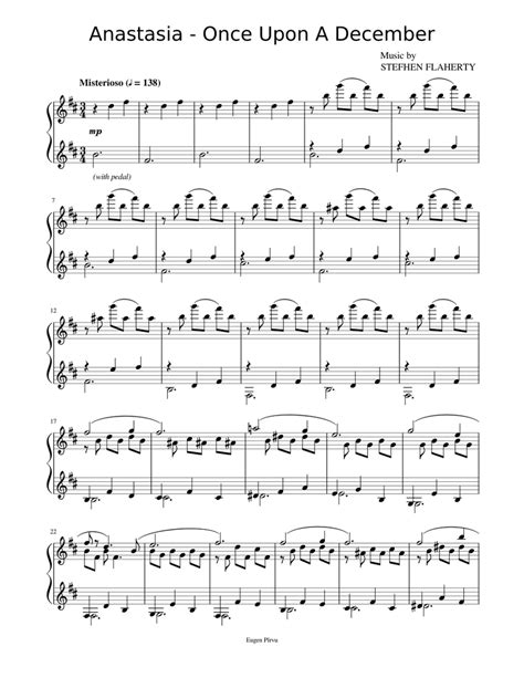 Anastasia Once Upon A December Sheet Music For Piano Solo