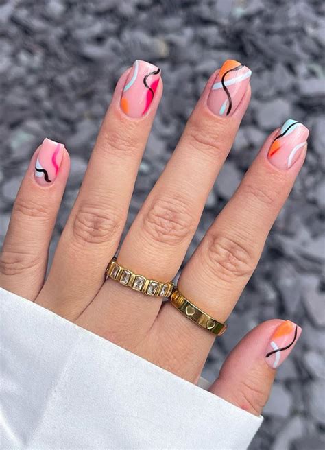 Chic Short Nail Art Designs For Maximum Style Bright Negative Space