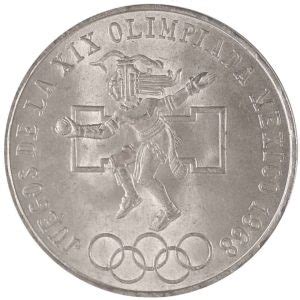 1968 25 Peso Mexican Olympic Silver Coin AU Provident Metals