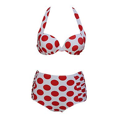 Women S Halter Bikini Polka Dot