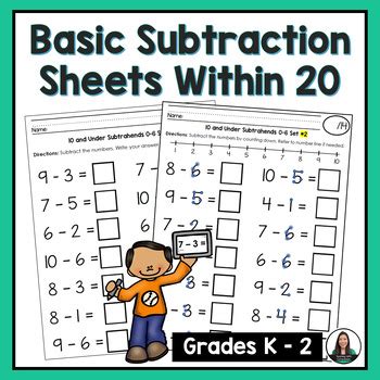 Subtraction Worksheets Within Scaffolded With Dots Tpt