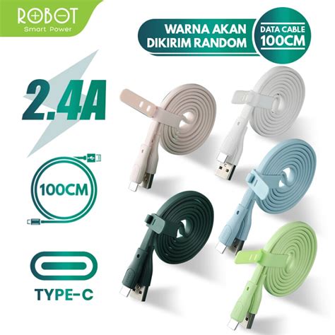 Jual PER PCS ROBOT RGC100 Kabel Data Charging USB C Type C 2 4A 1M