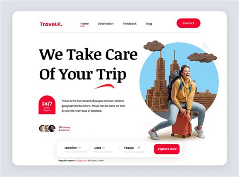 Travel Agency Website Header By Naveen Thennakoon On Dribbble