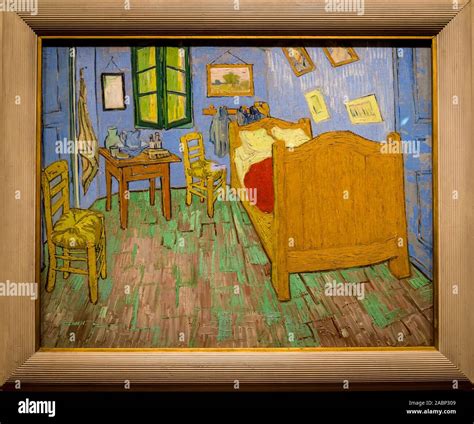 Vincent van Gogh painting The Bedroom, 1889, The Art Institute of ...