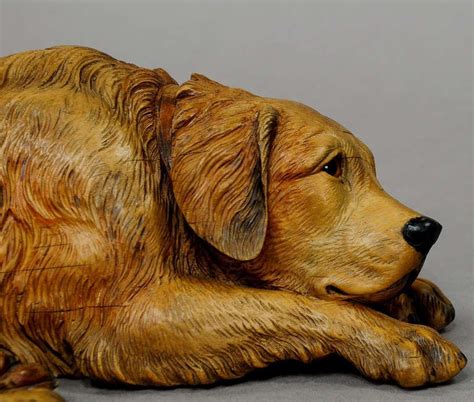 Large Carving Of St Bernard Dog Dog Sculpture Dog Sculpture Art