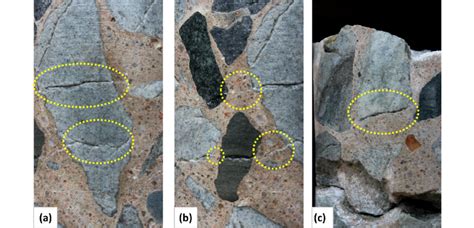 Images Illustrating Examples Of Petrographic Features A Cracks Present