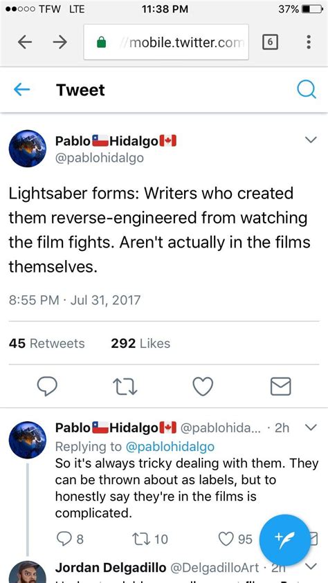 Pablo Hidalgo on Lightsaber Forms : r/StarWars