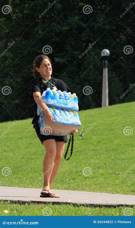 Woman Carrying Heavy Load Editorial Photography Image 26244822