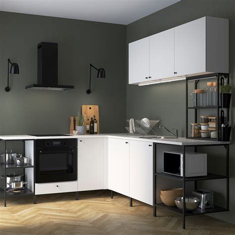 Enhet Corner Kitchen Anthracitewhite Ikea