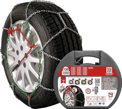 RD9 Metal Snow Chains Mm Size No 130 Set Of 2 With Gloves Included