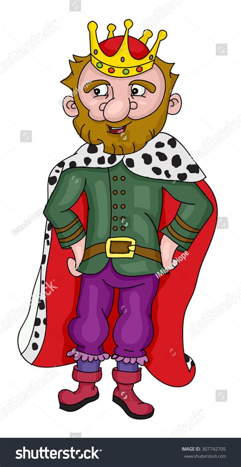 King Funny Cartoon Old Stock Vector (Royalty Free) 307742705