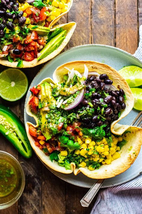 Vegetarian Taco Salad With Cilantro Lime Dressing A Simple Palate