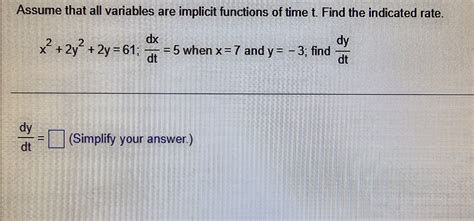 Solved Assume That All Variables Are Implicit Functions Of Chegg