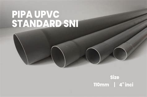 Pipa UPVC Standard SNI Abu Abu RRJ S 10 Ukuran 110mm 4 Inci Pipa