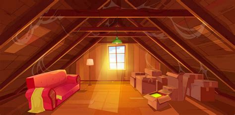 Attic Interior Cartoon Loft Or Garret Room 23841623 Vector Art At Vecteezy