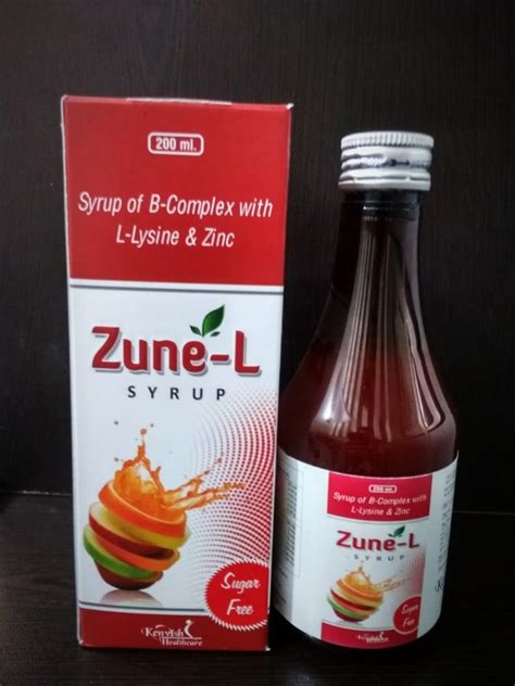 Zune L Suspension B Complex With L Lysine And Zinc Syrup Packaging