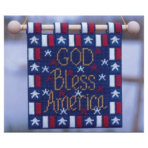 God Bless America Banner Plastic Canvas Pattern Etsy