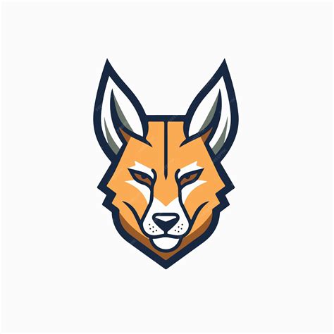 Premium Vector A Fox Head Logo With A Blue Background