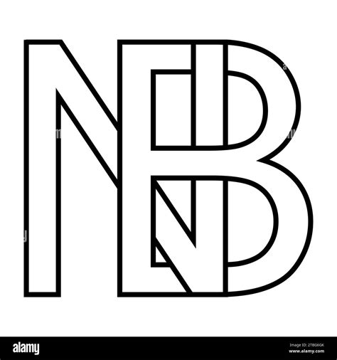 Logo Sign Nb Bn Icon Double Letters Logotype N B Stock Vector Image