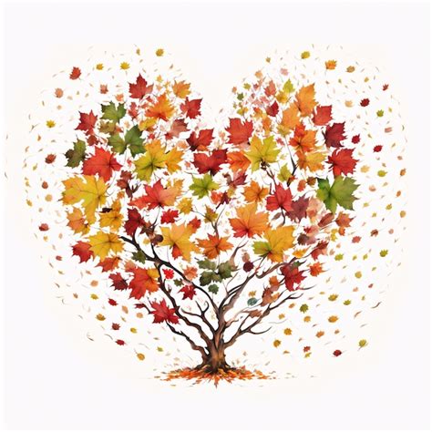 Premium Photo Heart Shaped Leaves Tree Illustration Botanical Floral