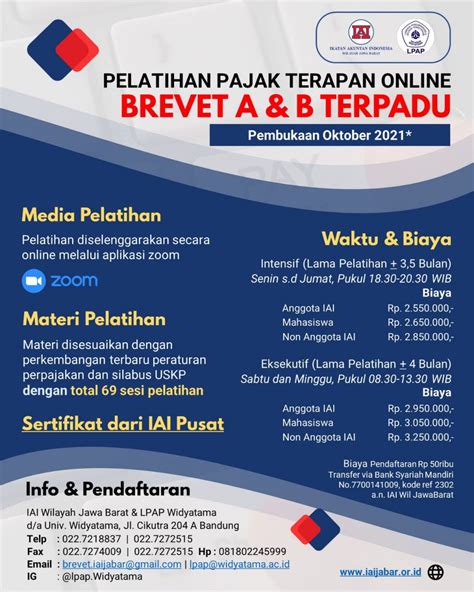 Pelatihan Pajak Terapan Online Brevet A B Terpadu Pembukaan Oktober