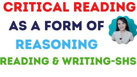 Critical Reading As A Form Of Reasoning Reading And Writing For Senior