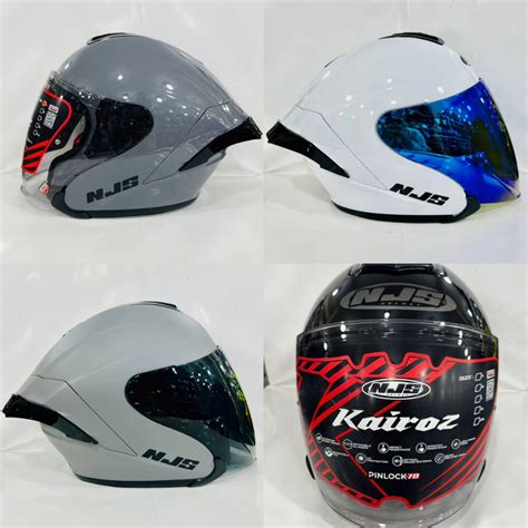 Jual Njs Kairoz Paket Ganteng Helm Half Face Helm Njs Shopee Indonesia