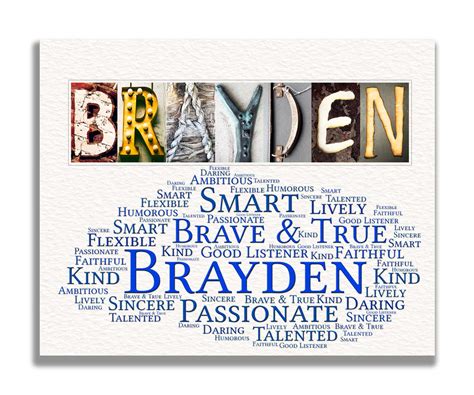 Brayden Meaning Name Art T 4 Digital Prints Letter Art Ts