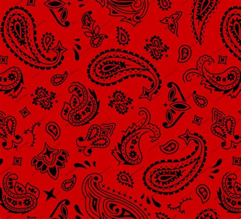 Red Black Bandana Seamless Background Pattern Classic Bold Etsy