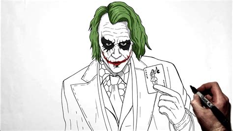 How To Draw The Joker Heath Ledger Step By Step DC YouTube