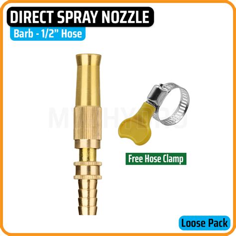 Direct Spray Brass Nozzle Kepala Semprotan Selang Air Lurus Kuningan