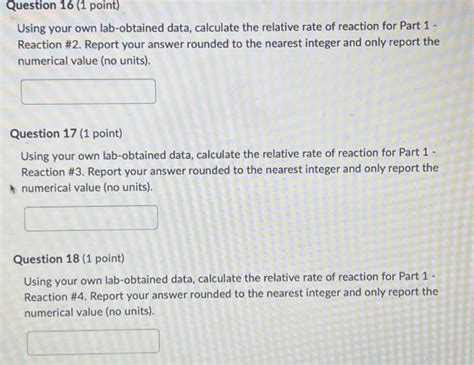 Using Your Own Lab Obtained Data Calculate The Chegg