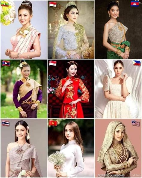 📌traditional Costume Of Countries In Asean🇰🇭🇮🇩🇱🇦🇲🇾🇲🇲🇵🇭🇸🇬🇹🇭🇻🇳 Costume