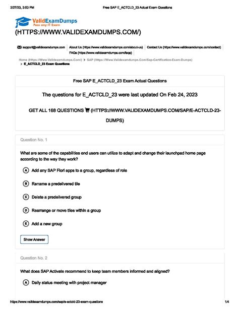 Free Sap E Actcld Actual Exam Questions Pdf Host