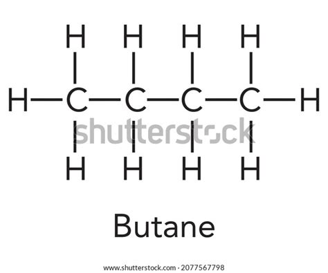 Structure Butane Molecular Diagram Normal Butane Stock Vector (Royalty ...