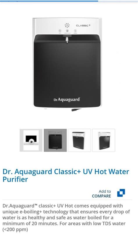 Aquaguard Classic UV Hot Water Purifier Aqua Ayush Technology At 16000 Unit Thane ID