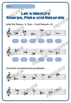 Sharps, Flats and Naturals - Handouts, Posters and 6 Worksheets - Print ...