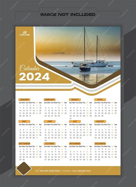 Premium Vector | Vector minimal calendar design template 2024