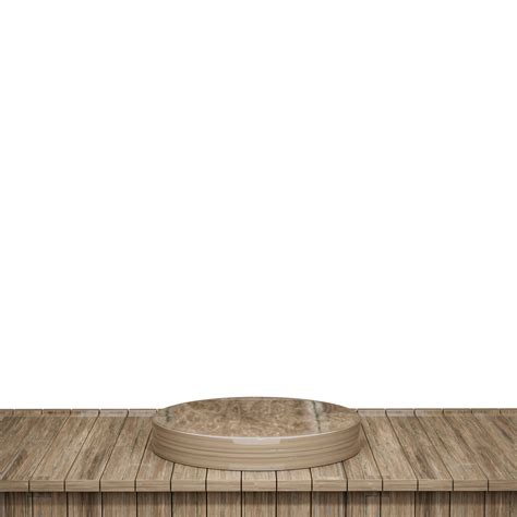 Wooden Table Wood Table Top Front View 3d Render Isolated 21077612 Png