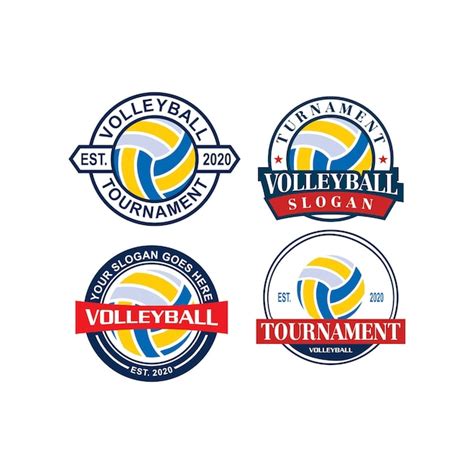 Volleyball Logo Sport Logo Vektor Premium Vektor