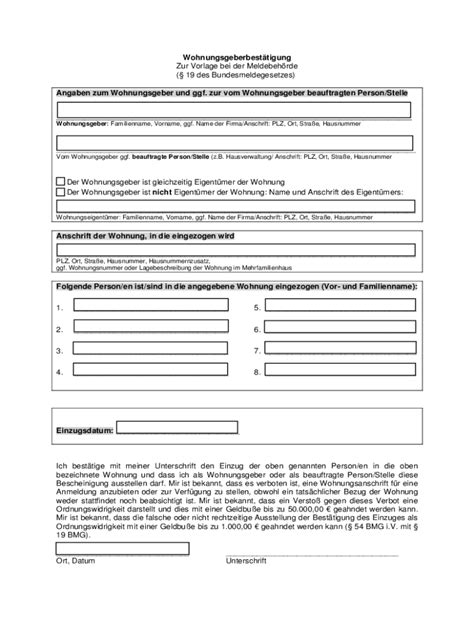 Ausf Llbar Online Des Bundesmeldegesetzes Fax Email Drucken